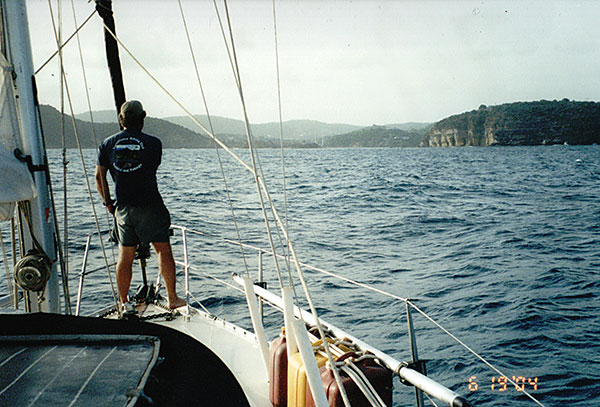 Arriving in English Harbour, Antigua