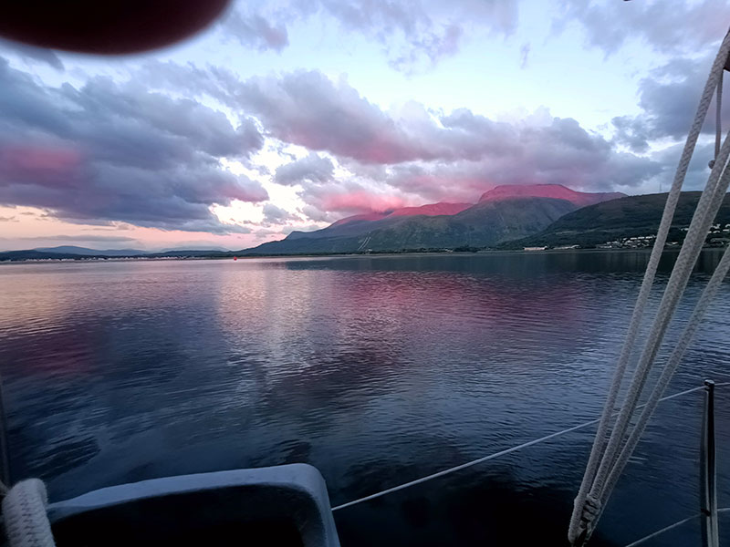 The Sun sets on Ben Nevis