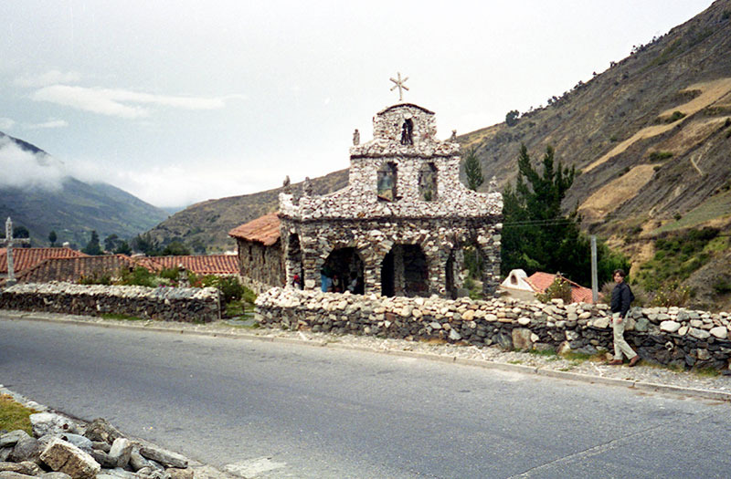 A dry Stone Church High up in The Andes Mountains