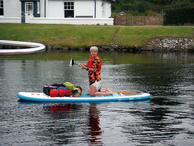 Padleboards were a popular way to transit the caledonian canal