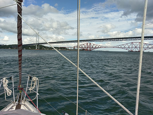 Toucan heading out towards the Firth of Forth Bridges