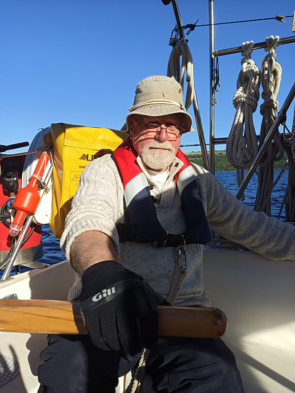Willie at the helm