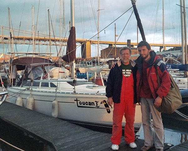 Willie and Lukasz arrive safe and sound in Port Edgar, Firth of Forth, Scotland.